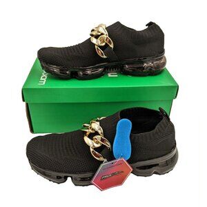 Lucky Step Freewalk Foam Fit Fashion Sneakers Black Mesh Size 7